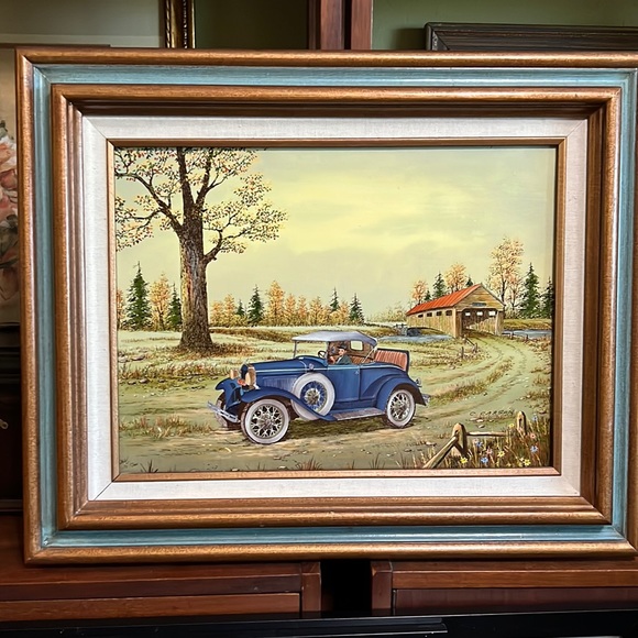 C Carson Original Oil -Blue Ford - Picture 1 of 5